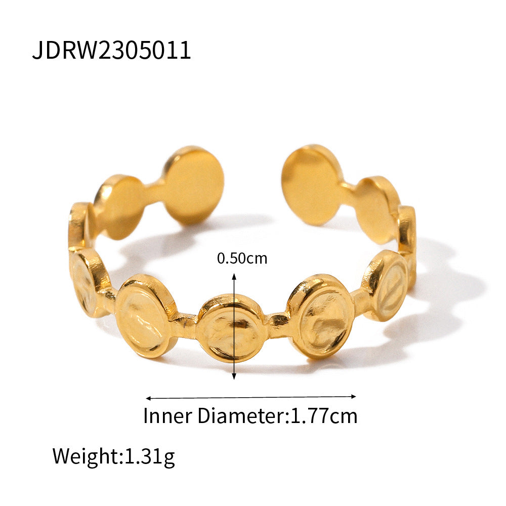 Wholesale French retro stainless steel zircon open ring